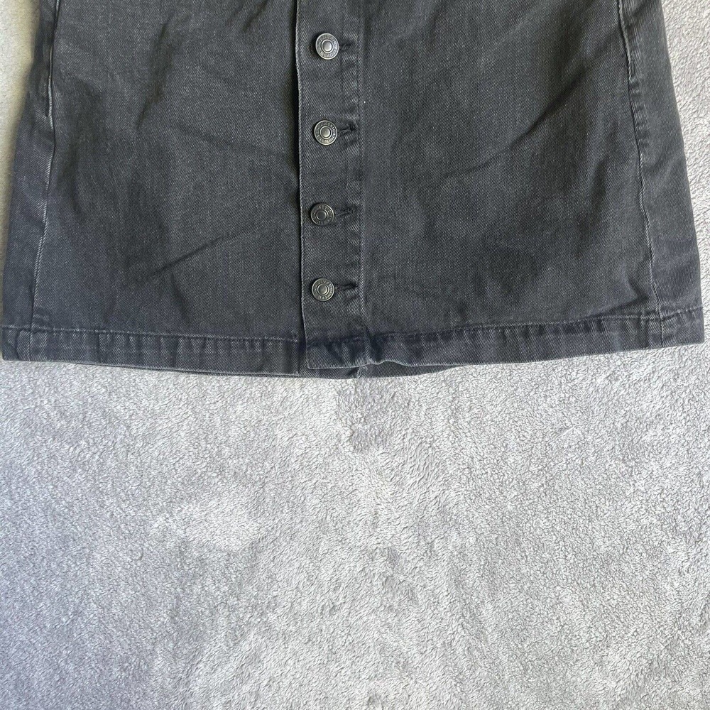 American Eagle Skirt Womens 4 Black Denim Biker Punkcore Festival Beach Preppy - Picture 4 of 13